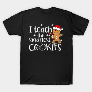 I Teach The Smartest Cookies Christmas Gingerbread Santa T-Shirt